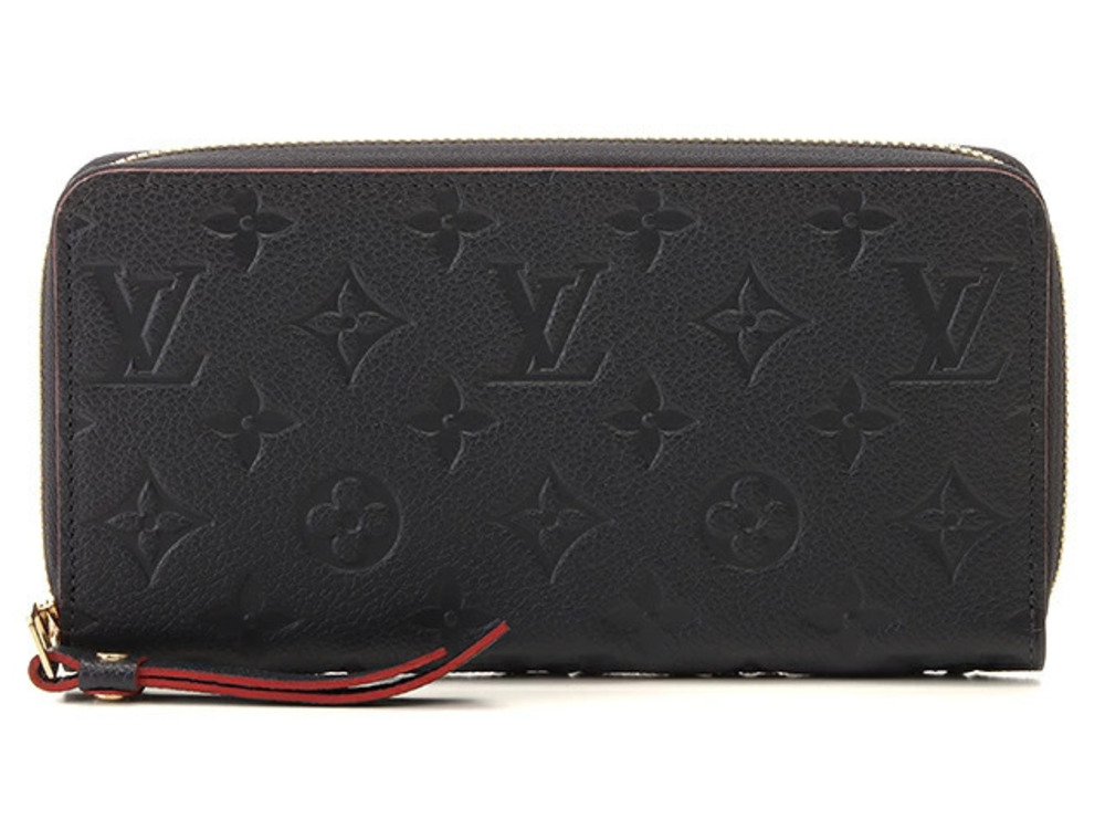 LOUIS VUITTON Zippy Wallet Mono Empreinte Marine Blue Rouge Red T